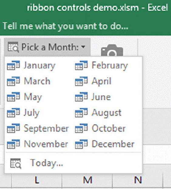 Screenshot shows the set of months from January to December displayed in two different columns under the dropdown pick a month.
