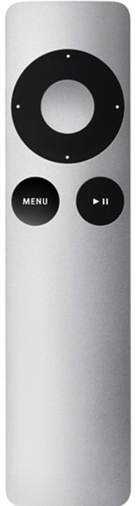 **Figure 8:** The Apple Remote has only four buttons: a directional ring, the Select button in the center of that, and the Menu and Play/Pause buttons under that.