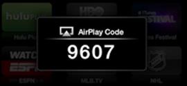**Figure 21:** An AirPlay Code keeps the neighbors from sending media to your Apple TV via AirPlay, but makes it easy for friends and family to beam their content to the big screen.