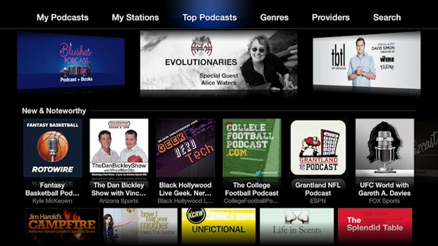 **Figure 73:** The Podcasts app gives you a variety of podcasts to listen to, watch, and subscribe to.