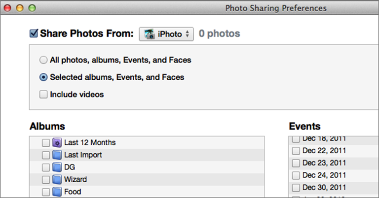 **Figure 83:** Using iTunes, you can share photos and videos stored on your computer with the Apple TV.