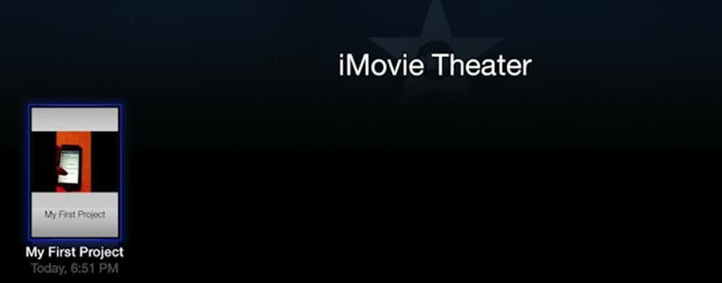 **Figure 89:** To view what you’ve uploaded to iMovie Theater, simply open the app from the Apple TV main menu.
