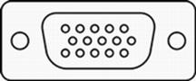 **Figure 92:** The older, more common VGA connector has 15 pins, arranged in a trapezoid.