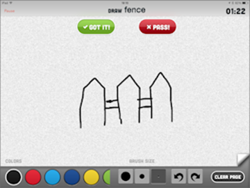 **Figure 104:** Whatever you draw on the iPad shows on the TV. Your friends try to guess what you’ve drawn.