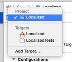 Selecting the project in the editor view