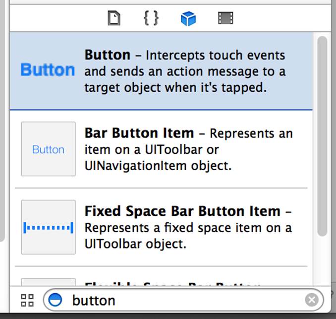 Finding buttons in the Object Library.
