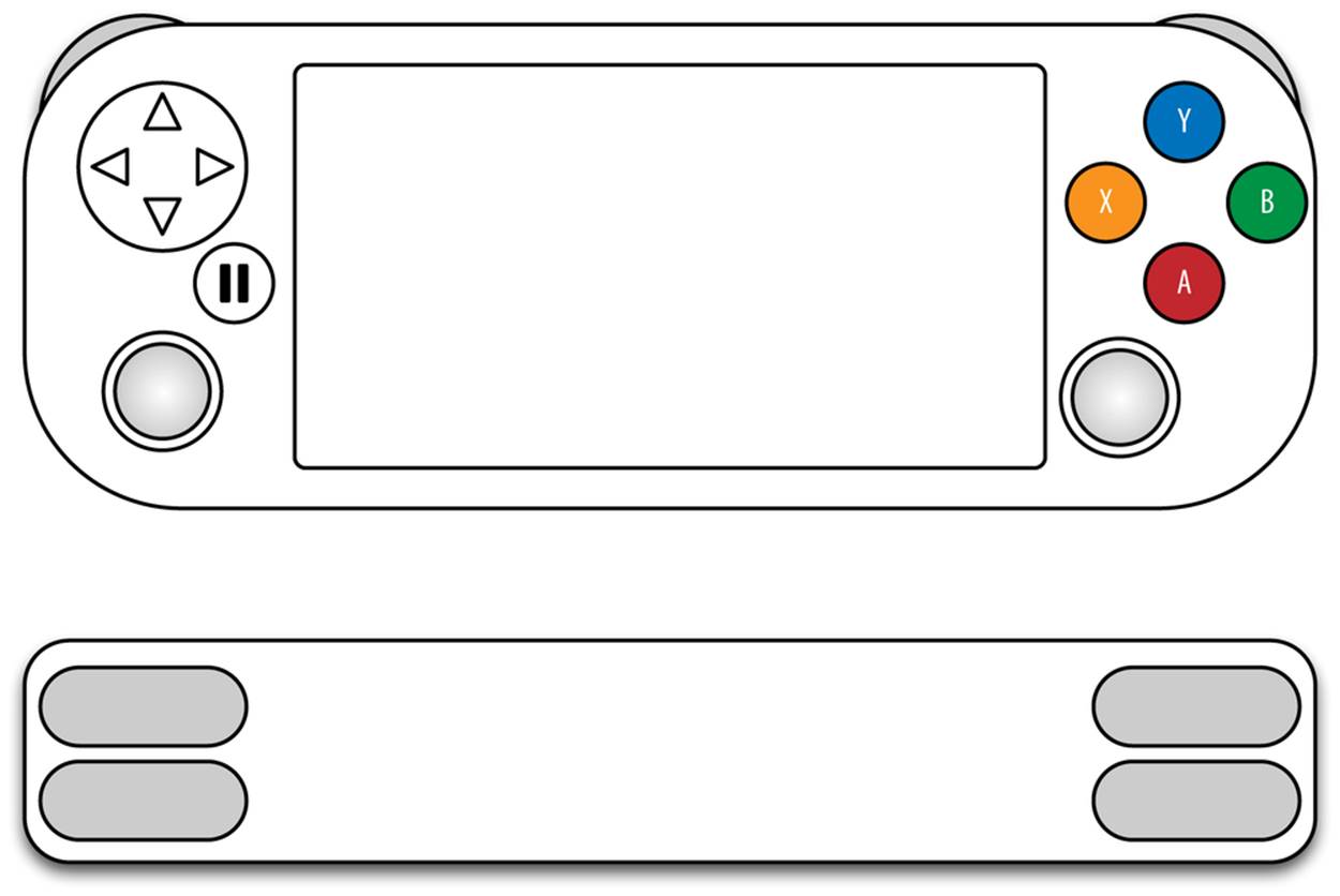 The extended game controller. Note the thumbsticks and additional shoulder buttons.