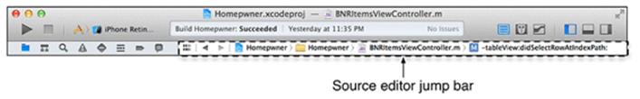 Source editor jump bar