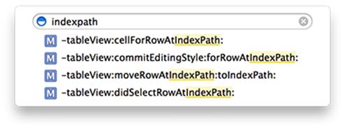 File popover with indexpath search
