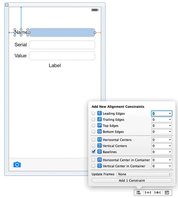 Aligning baselines of label and text field