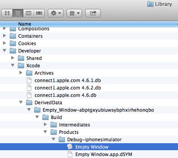 The built app, in the Finder