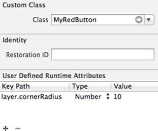 Rounding a button’s corners with a runtime attribute