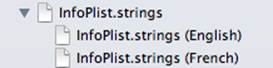 How a localized strings file is represented in Xcode