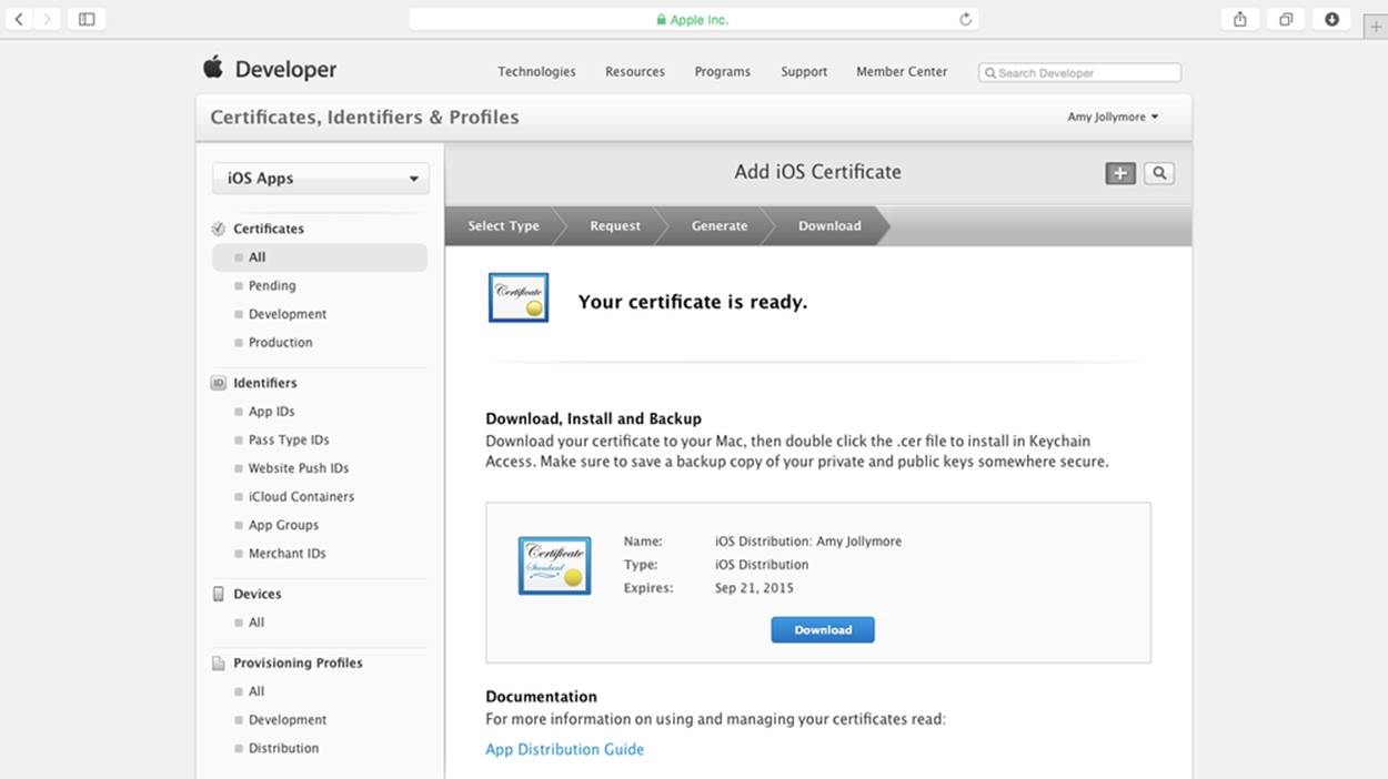 Download certificate