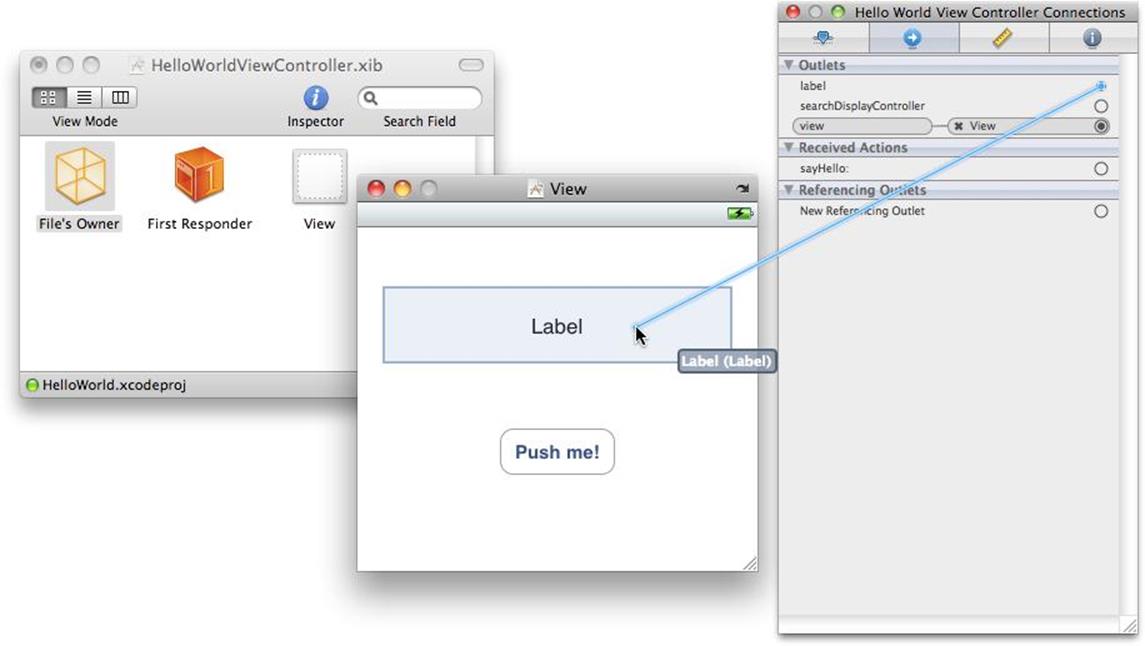 Linking the Label outlet to the label UI element