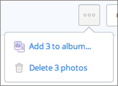 ④  This unobtrusive pop-up menu lets you add photos to an album.