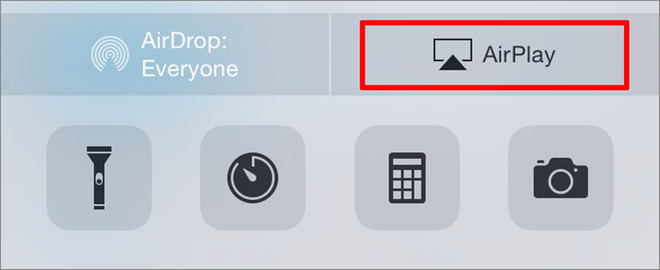 ①  In Control Center, tap the AirPlay button to send your screen to another device.