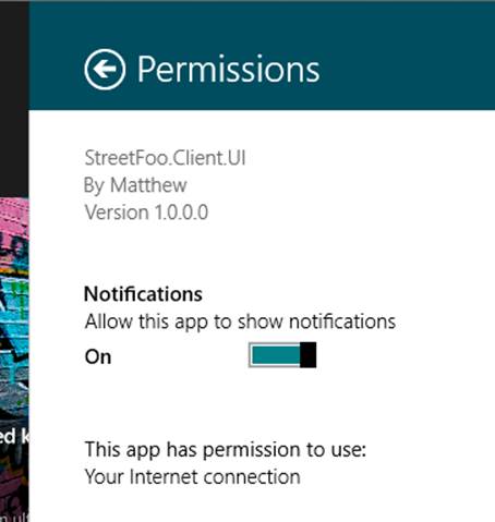 The standard permissions view