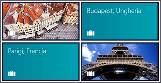The Bing Travel App tile assuming four different states.