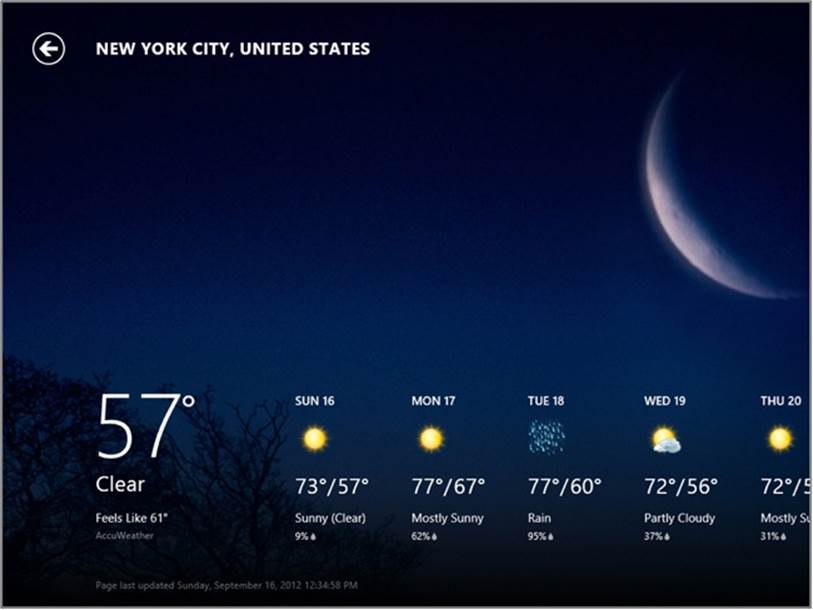 The grid system used in the Weather App.