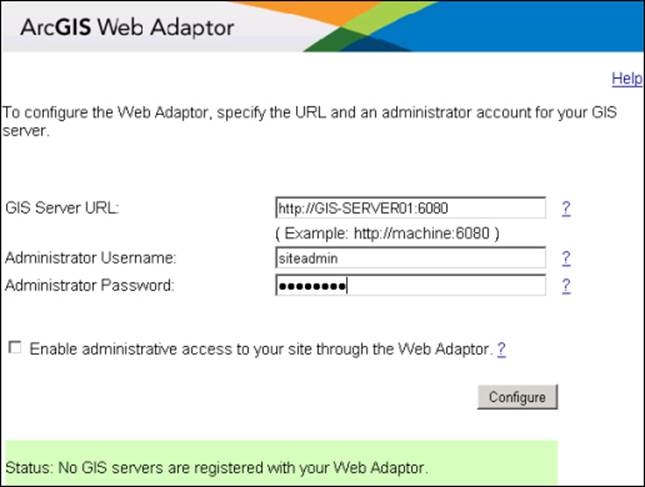 Configuring the end user Web Adaptor