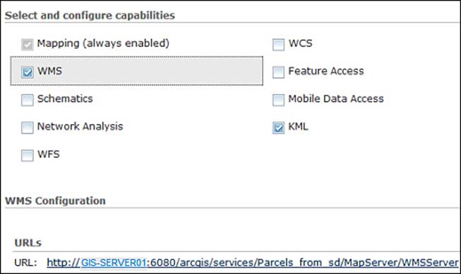 Getting the map service URL