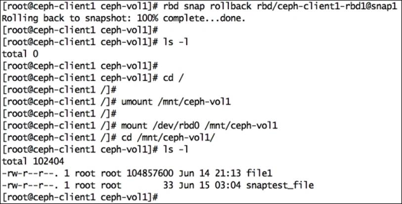 Ceph RBD snapshots