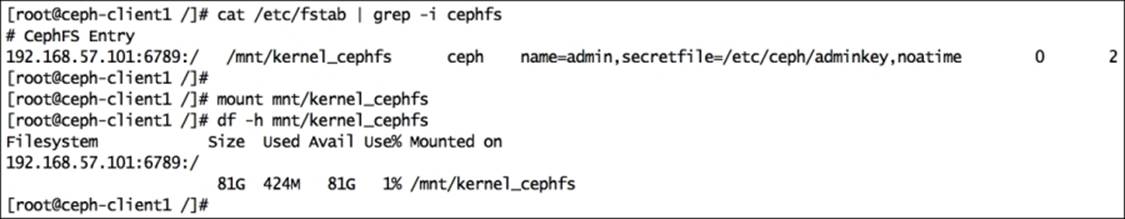 Mounting CephFS with a kernel driver