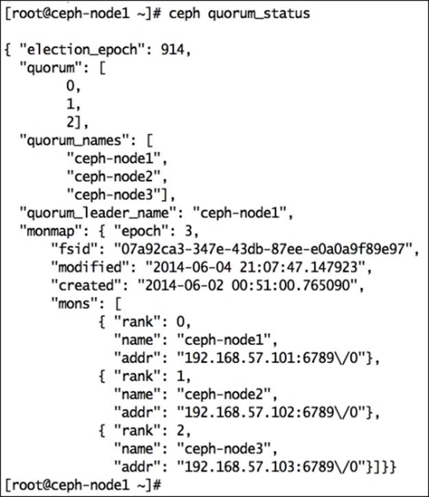 The MON quorum status