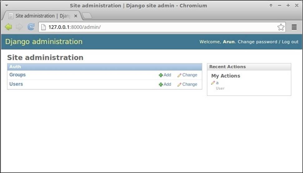 Using the admin interface