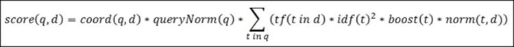 Lucene practical scoring formula