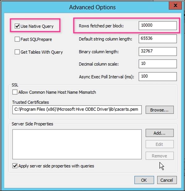 Step 2 – creating Hive ODBC Data Source