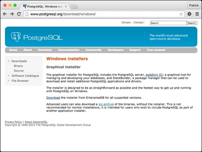 Setting up PostgreSQL on Windows