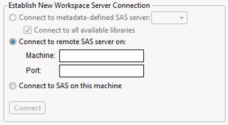 Open a Connection to a Remote SAS Server