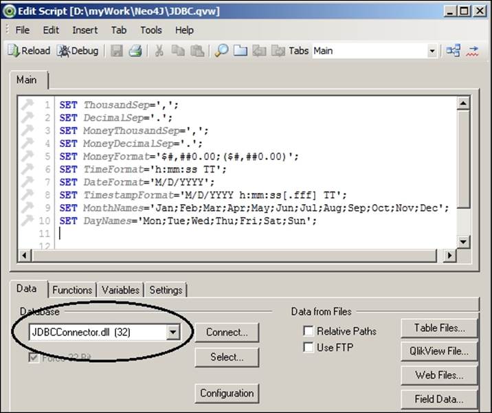 Integration of the BI tool &ndash; QlikView