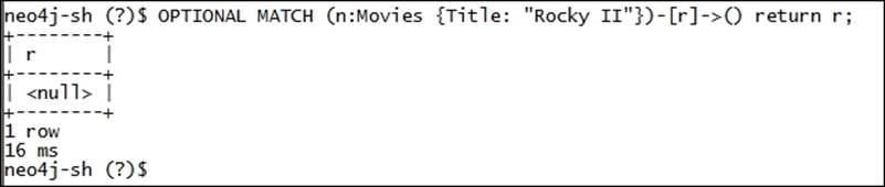 Working with the OPTIONAL MATCH clause