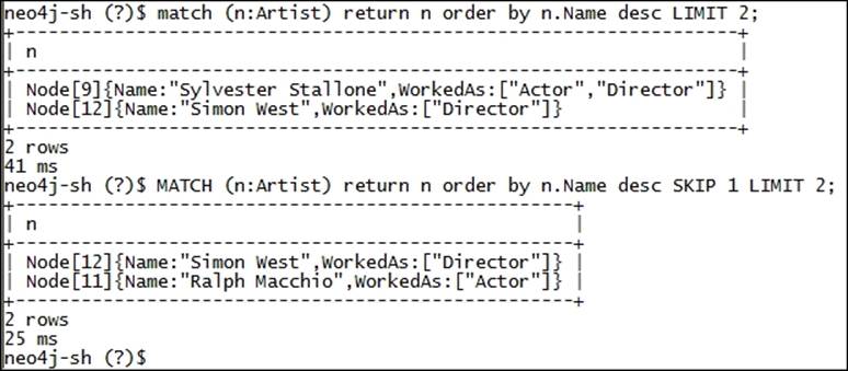 Working with the RETURN clause