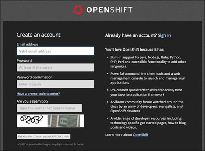 Creating your OpenShift Online account