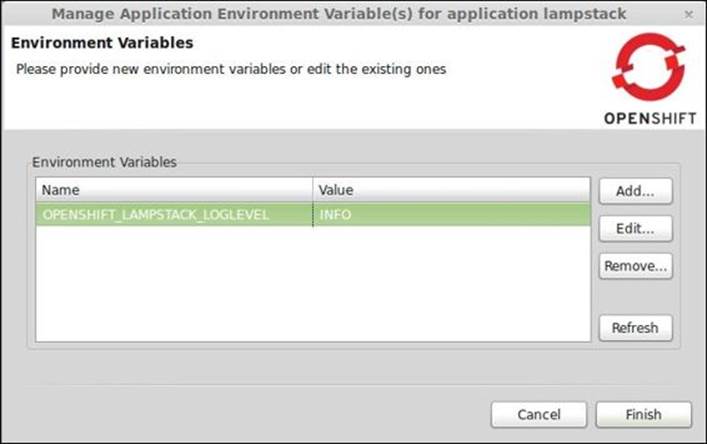 Viewing your application's environment variables