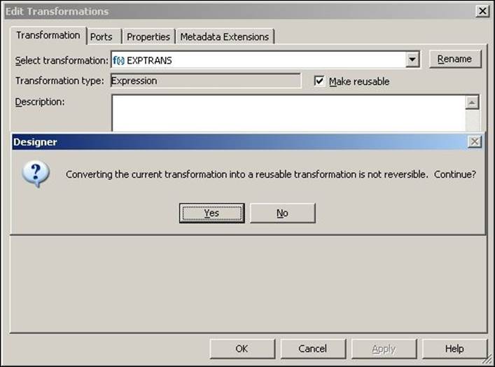 Making existing transformation reusable