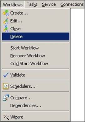 Deleting a workflow
