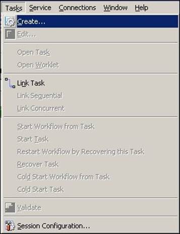 Creating a session task