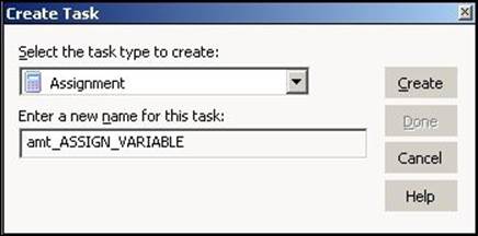Creating an assignment task