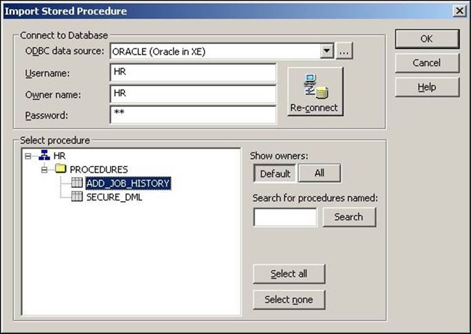 Importing Stored Procedure transformations