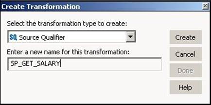 Creating Stored Procedure transformations