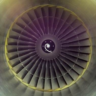 Predictive maintenance scheduling—replacing parts before a serious problem occurs—is a huge benefit in systems with expensive and highly critical equipment such as this turbine inside a jet engine.
