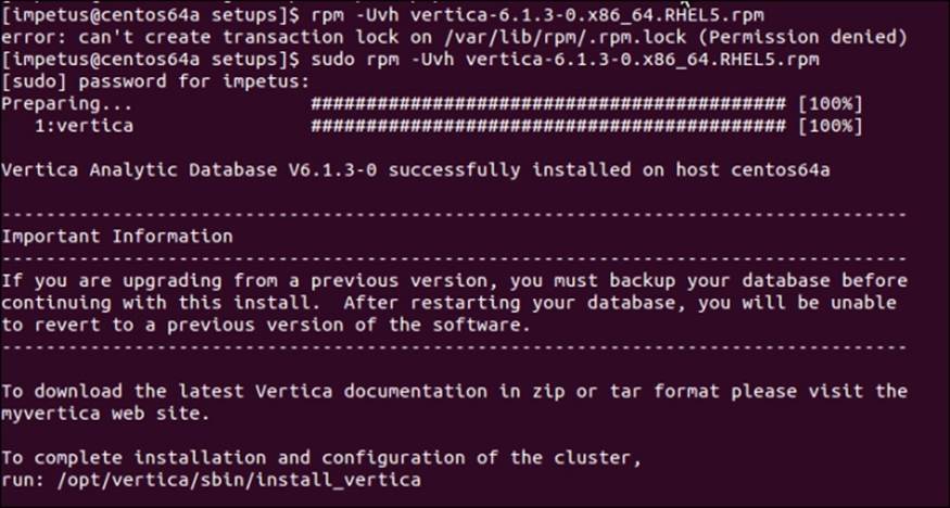 Steps to install Vertica
