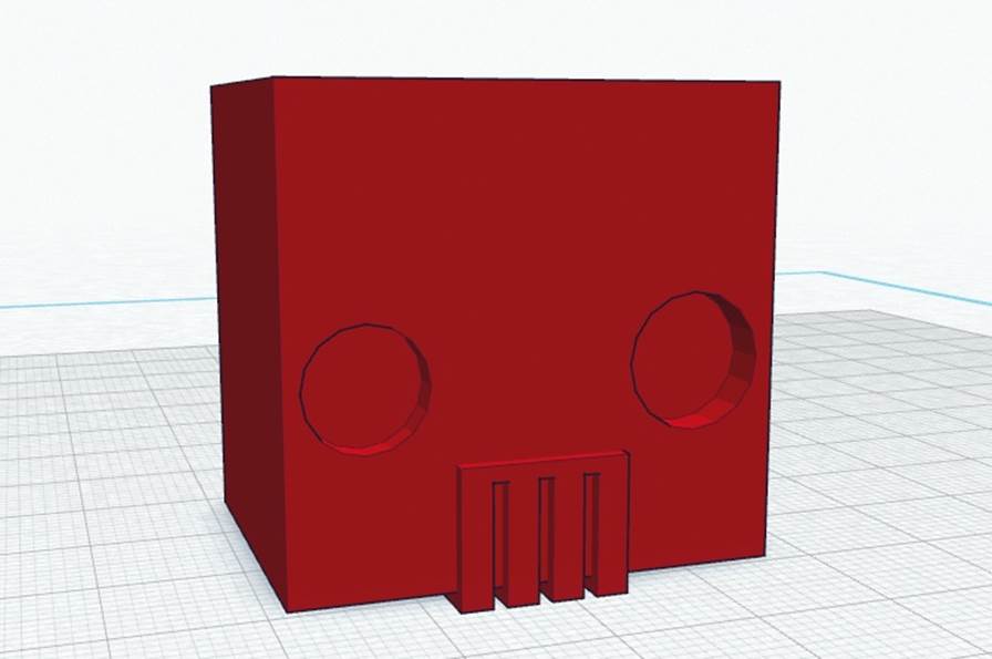 Completed print-ready robot head pencil topper