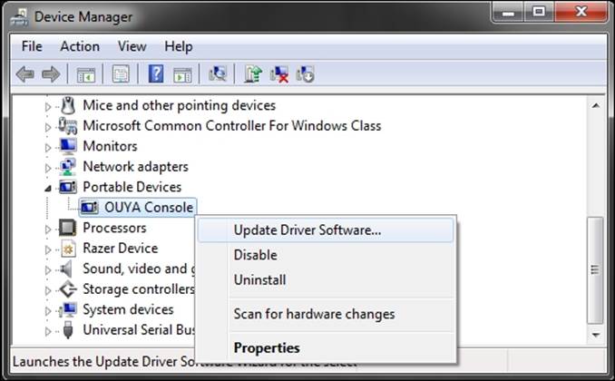 Time for action – configuring the USB driver on Windows