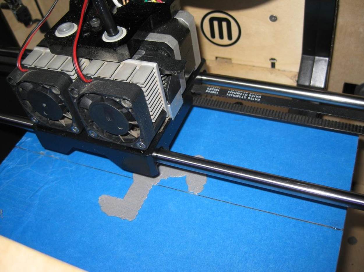 A 3D printer producing the wheel legs from this section